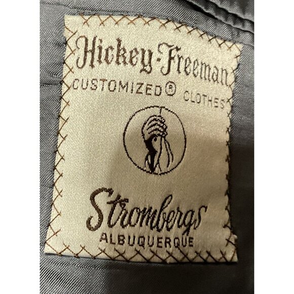 Hickey Freeman Mens Sport Coat 48L Loro Piana Wool Gray Herringbone Blazer - Picture 3 of 6